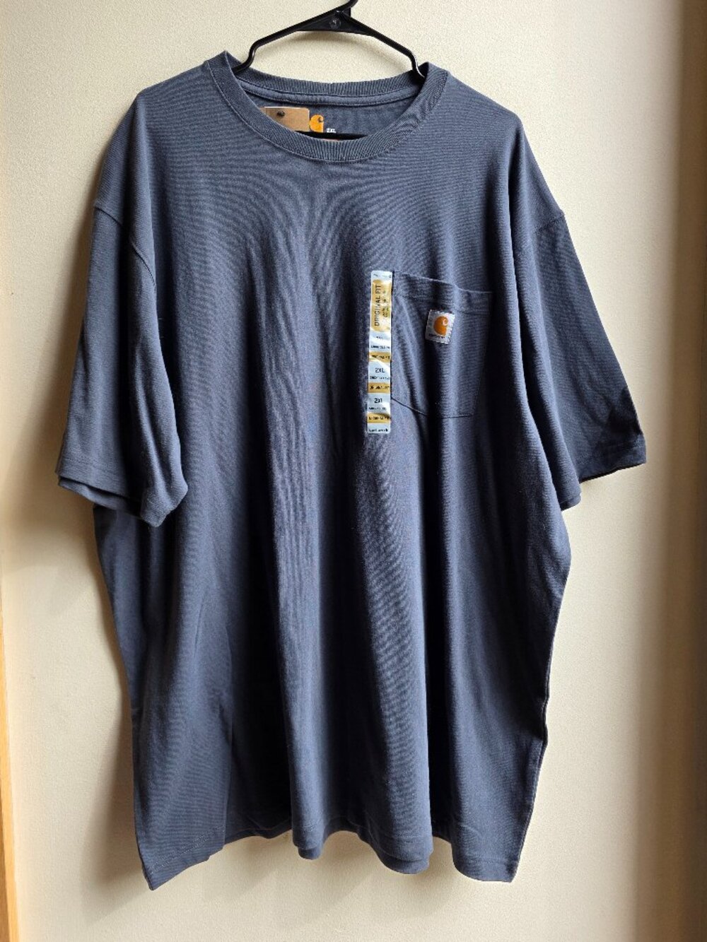 NWT Carhartt Blue/Gray Pocket Rugged Work T-Shirt Big & Tall Size 2XL